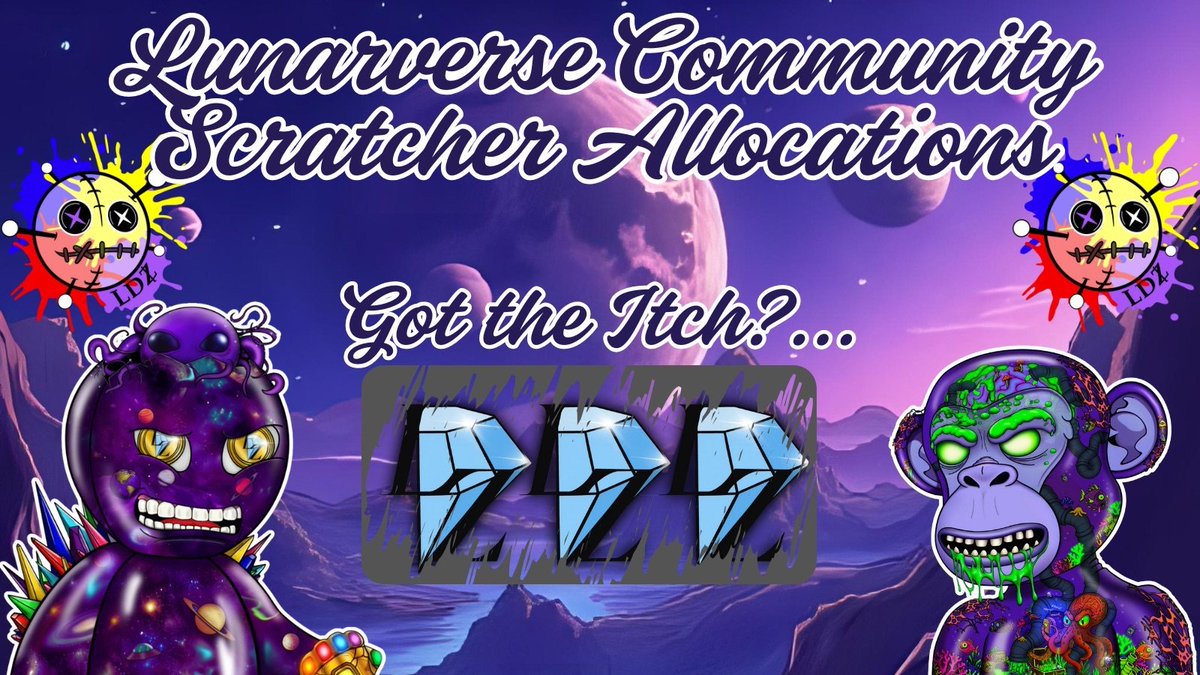 MorLilly (@morlillynft) on Twitter photo Gm X, gm <a href="/LunardollzNft/">✨The LunarVerse ☄️</a>. 🌸
It's Monday again. 🙈
Happy new week💜
The next projects to be allocated with scratchies have been chosen. If you're a <a href="/enchanted_nfts/">Enchanted Miners</a>, <a href="/MOBCollective_/">Mob Collective</a> or <a href="/uglyapesquad/">Uglyapesquad</a> holder, head to our discord. Wallet collecting has started. 👀
Don't miss out! 💎 Gm X, gm <a href="/LunardollzNft/">✨The LunarVerse ☄️</a>. 🌸
It's Monday again. 🙈
Happy new week💜
The next projects to be allocated with scratchies have been chosen. If you're a <a href="/enchanted_nfts/">Enchanted Miners</a>, <a href="/MOBCollective_/">Mob Collective</a> or <a href="/uglyapesquad/">Uglyapesquad</a> holder, head to our discord. Wallet collecting has started. 👀
Don't miss out! 💎