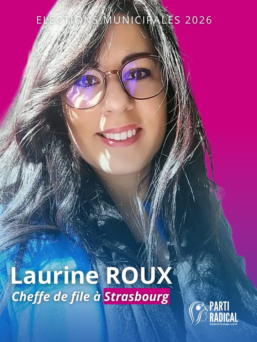 🗣️ #Municipales2026 : <a href="/Laurine_Roux67/">Laurine</a> cheffe de file du <a href="/PartiRadical/">Parti Radical</a> à Strasbourg.  
➡️Rejoignez nous dans cet engagement de #proximité pour agir concrètement au service de nos concitoyens et faire vivre nos valeurs. 🇫🇷 🇪🇺 #Republique #liberte #democratielocale