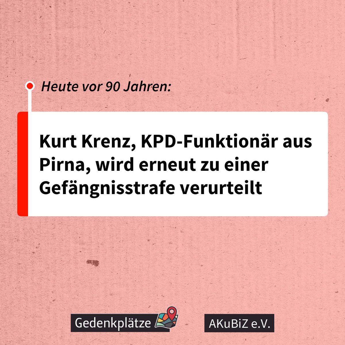 #OTD vor 90 Jahren: Kurt Krenz, KPD-Funktionär aus Pirna, wird erneut zu einer Gefängnisstrafe verurteilt gedenkplaetze.info/biografien/mag…
