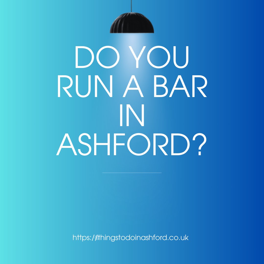 SallyDMarshall's tweet image. Do you run a bar in Ashford?
Our online directory is focussed on Ashford and the surrounding area and helps to promote your business to potential customers looking for things to do in Ashford
thingstodoinashford.co.uk