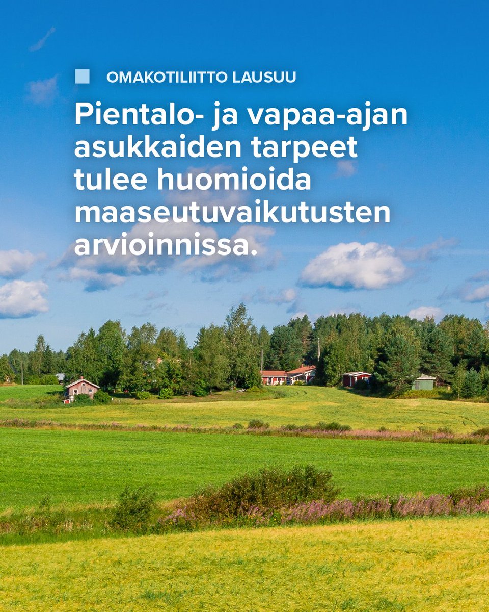 Omakotiliitto antoi lausunnon maaseutupoliittisen selonteon luonnoksesta. Lausunnossaan Omakotiliitto korosti, että pientalo- ja vapaa-ajan asukkaat ovat maaseudun elinvoiman ytimessä ja heidät tulee huomioida maaseutuvaikutusten arvioinnissa. omakotiliitto.fi/lausunnot/2025…