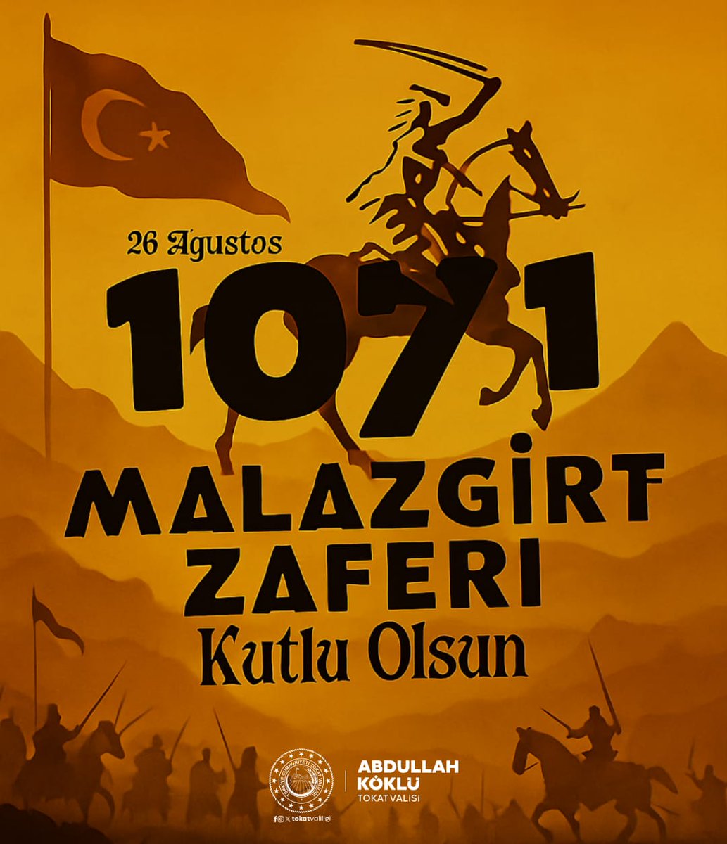 Ebedi yurdumuz Anadolu’nun kapılarını bizlere açan 26 Ağustos 1071 Malazgirt Zaferi’nin yıl dönümü kutlu olsun.

Büyük Komutan Sultan Alparslan başta olmak üzere, tüm şehitlerimizi rahmet, minnet ve şükranla anıyoruz.