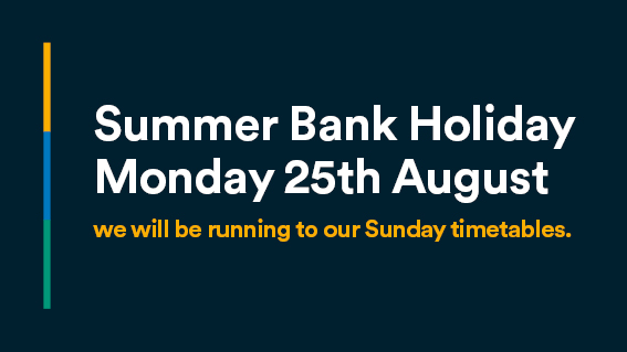 If you are travelling with us today it’s a Bank Holiday so we are operating to our Sunday timetables. See here: stge.co/45PzznJ