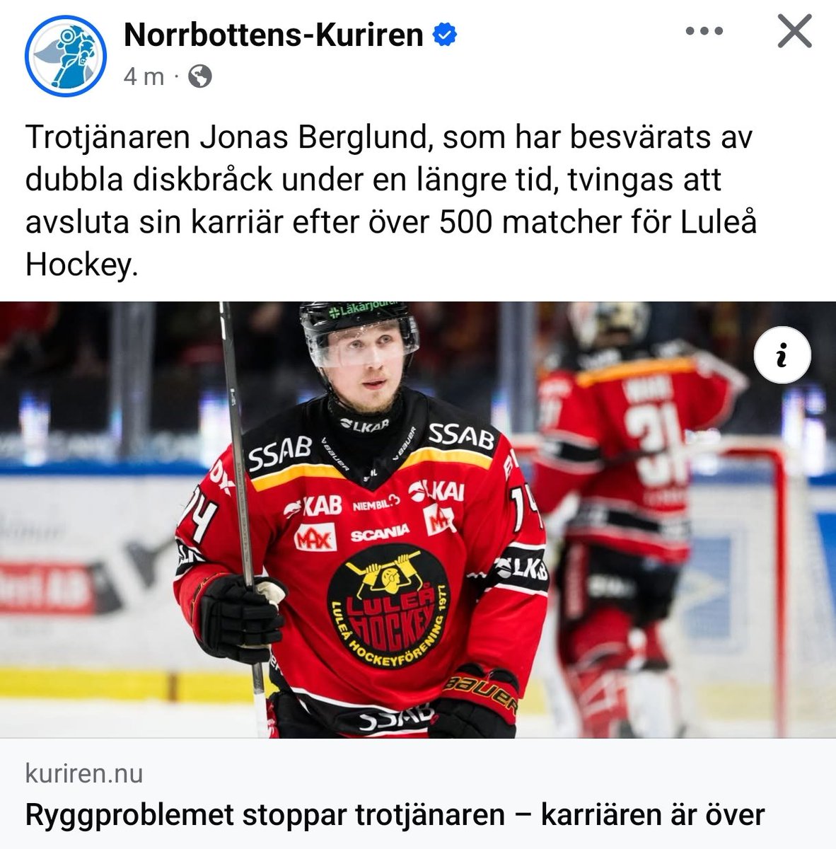 Tack för allt Berglund!
Mycket tråkigt slut för en kulturbärare, favorit o hundragubbe. 
Lycka till med rehabiliteringen i med framtiden måste! ❤️