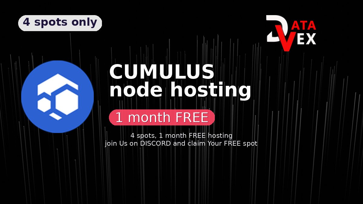 VexDataPl's tweet image. 🚀 Giveaway Time! 🚀

We’re giving away 4 FREE 1-MONTH Hosting Spots for FLUX-CUMULUS (ArcaneOS) 🌩️⚡

✨ 4 winners (1 spot each)
🔥 Try powerful hosting for FREE
👉 Join our Discord to claim: discord.gg/zvDAmN46xK

#FluxNode #ArcaneOs #Hosting #Crypto @RunOnFlux