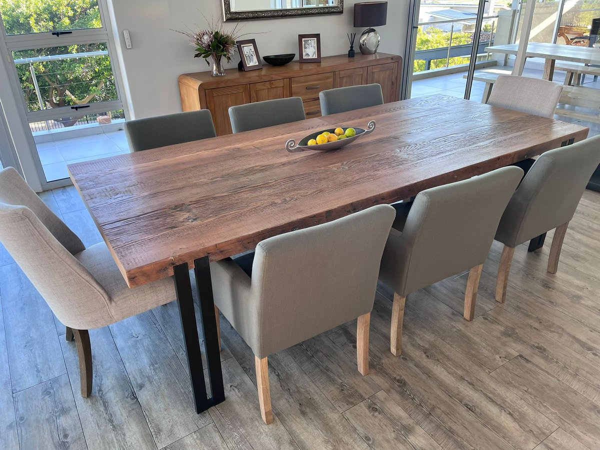 ConeyTimbers's tweet photo. Solid 2.7 x 1.15m recycled Oregon table arrived in noordhoek this evening. The wood is recycled from Karl Bremer hospital roof! 12 seater and many more conversations and memories. #recycledwood #art #sharedeconomy #circulareconomy #rusticfurniture #oregon https://t.co/r1Lkkkf4Wa https://t.co/nD0ZlXzqOW