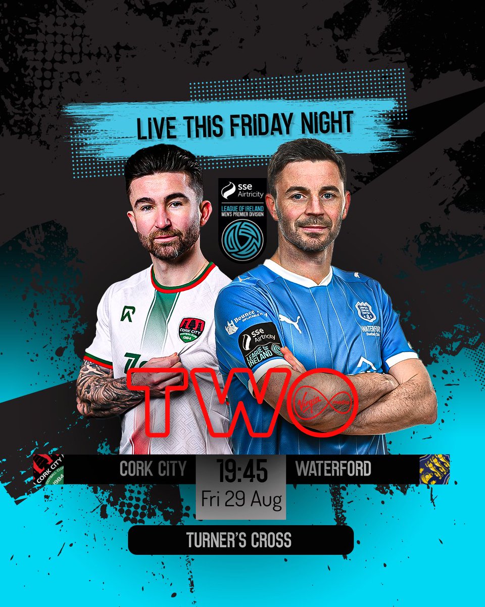 League of Ireland (@leagueofireland) on Twitter photo Virgin Media Two hosts a crunch Munster Derby this Friday night with survival on the line.
Watch Cork City v Waterford on <a href="/VMSportIE/">Virgin Media Sport</a> at 19:45 this Friday night. Virgin Media Two hosts a crunch Munster Derby this Friday night with survival on the line.
Watch Cork City v Waterford on <a href="/VMSportIE/">Virgin Media Sport</a> at 19:45 this Friday night.