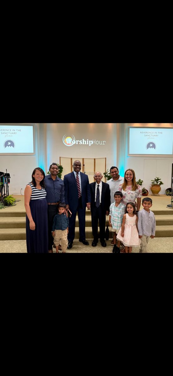 With 3 Wycliffe families at the Moreno Hills SDA church (Southern California), where I spoke this past Sabbath. On my left is the patriarch, Dr. Dan Wycliffe, my beloved brother for many years. 
The adorable children recited verses for me 😀
God bless them  💙