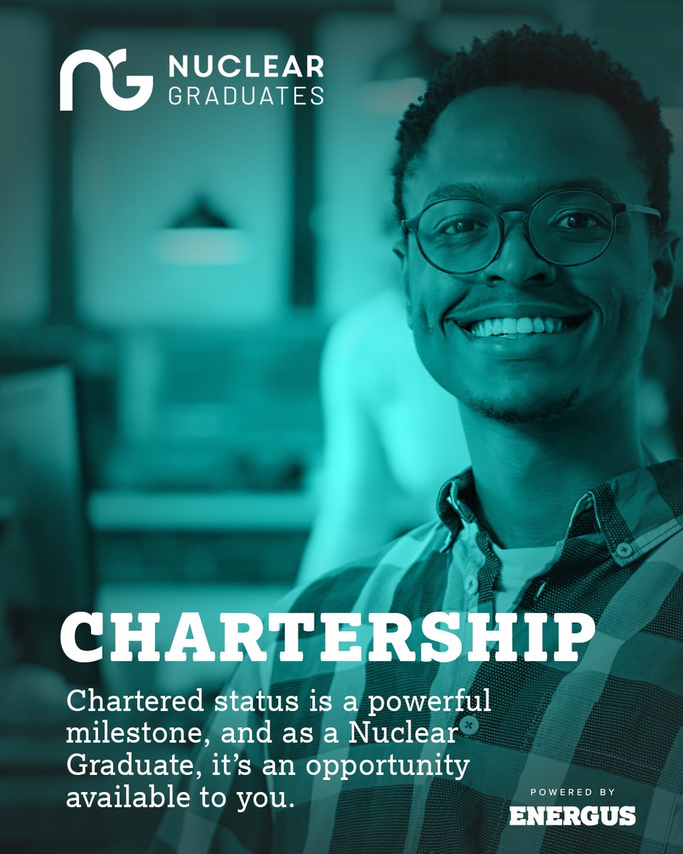 Nuclear Graduates (@nucleargrads) on Twitter photo 🎓 Thinking about chartership?
As a #NuclearGraduate, you can use your training budget to work toward Chartership accreditation. You’ll be supported with expert guidance every step of the way.
🔗 Register your interest: nucleargraduates.com
#GraduateJobs #STEMCareers 🎓 Thinking about chartership?
As a #NuclearGraduate, you can use your training budget to work toward Chartership accreditation. You’ll be supported with expert guidance every step of the way.
🔗 Register your interest: nucleargraduates.com
#GraduateJobs #STEMCareers