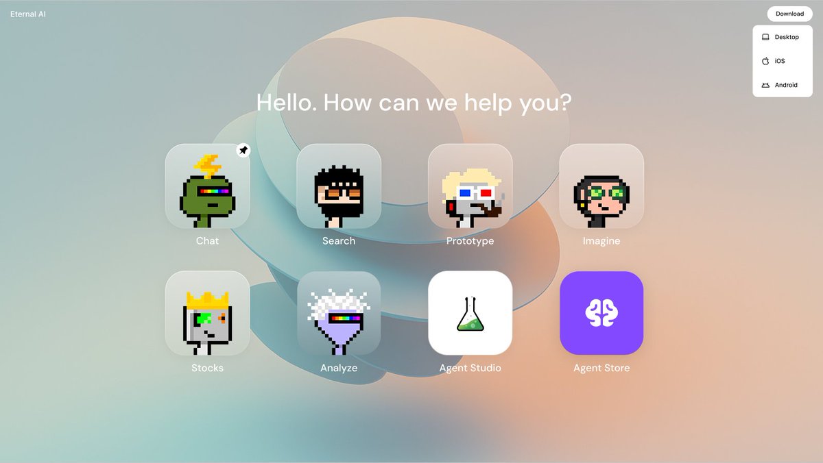 WEEKLY RECAP: Eternal AI App Levels Up 🚀

- P2P AI Mode now live on macOS &amp; iOS
- Run bigger AI models with ease
- No special hardware needed - works even on older devices

Here’s a rundown of what we shipped last week🧵