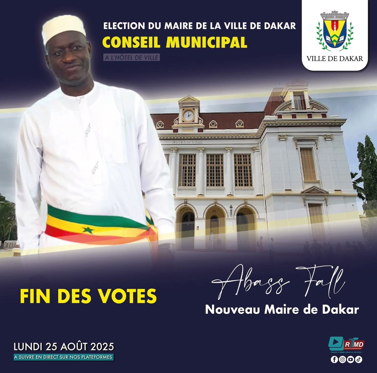 Félicitations à mon frère Abass Fall, le nouveau maire de Dakar ! Meilleurs vœux de réussite pour son mandat à la tête de la capitale 🎉🎉🎉