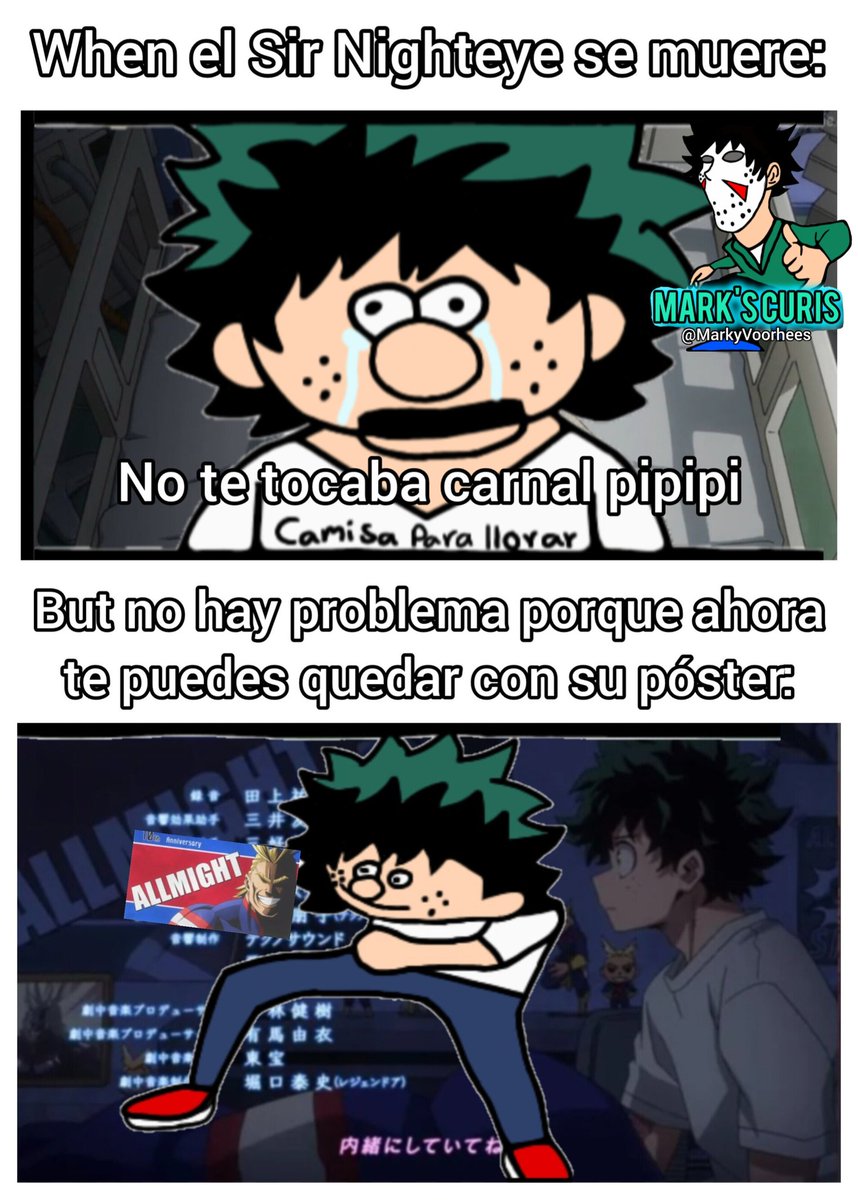 Buenos días mi gente bonita, el meme de que Deku se robo el póster de All Might nunca pasará de moda XD, aunque yo en el personal creo que Mirio o Bubble girl se le regalaron, aunque en si nunca se específico