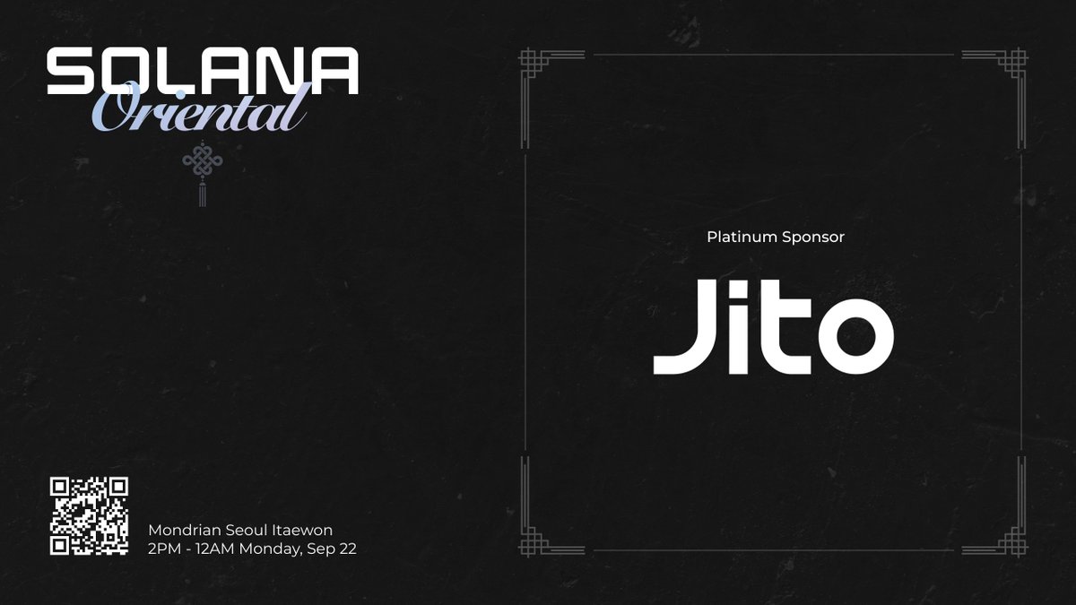 Solana Oriental Jito 플래티넘 스폰서 포스터