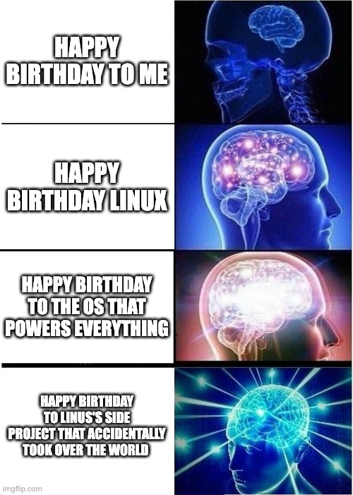 AlmaLinux's tweet image. Happy 34th Birthday to everyone's favorite OS! 🥳 #HappyBirthdayLinux