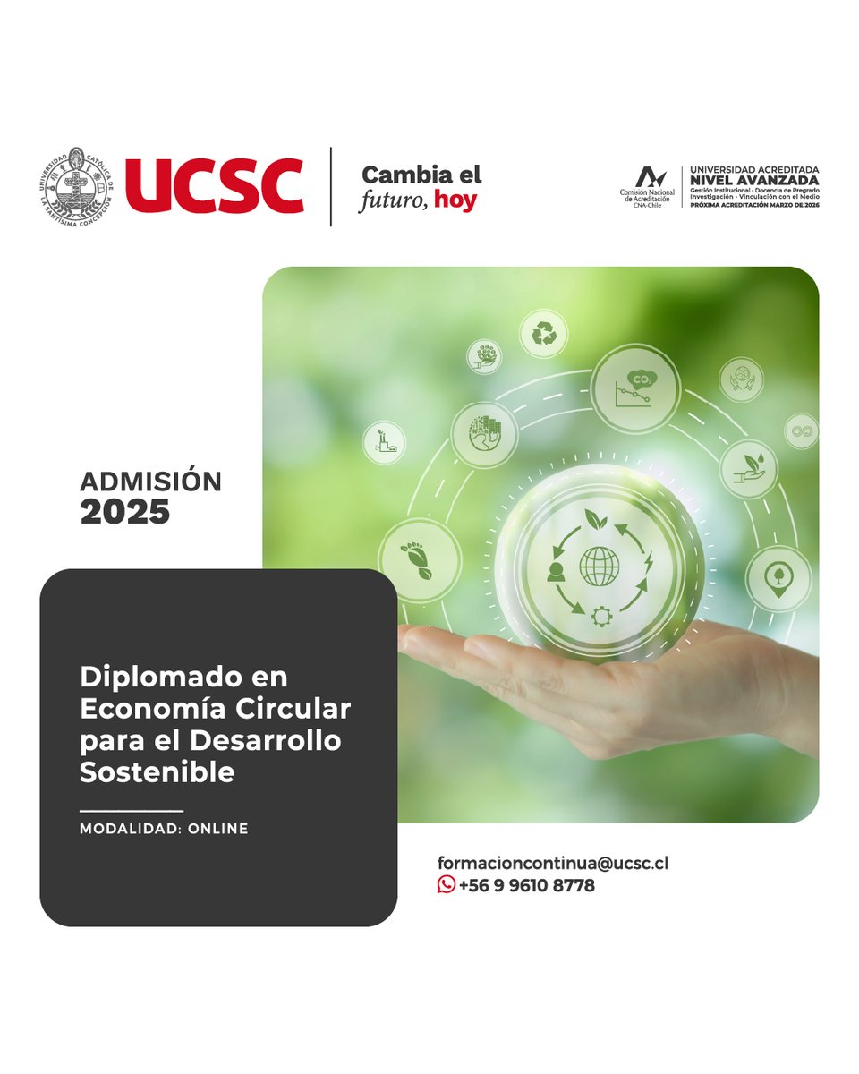 CienciasUCSC's tweet photo. 📢Compartimos la oferta de diplomados del área de ciencia y medio ambiente, con modalidad virtual.
¡Ven y perfecciónate con nosotros!
📲Para mayor información ingresa a https://t.co/ayof7vT6ow
#Diplomados #UCSC #UCSCConcepcion #UnidosPorLaExcelencia https://t.co/8EfAt6eZYk
