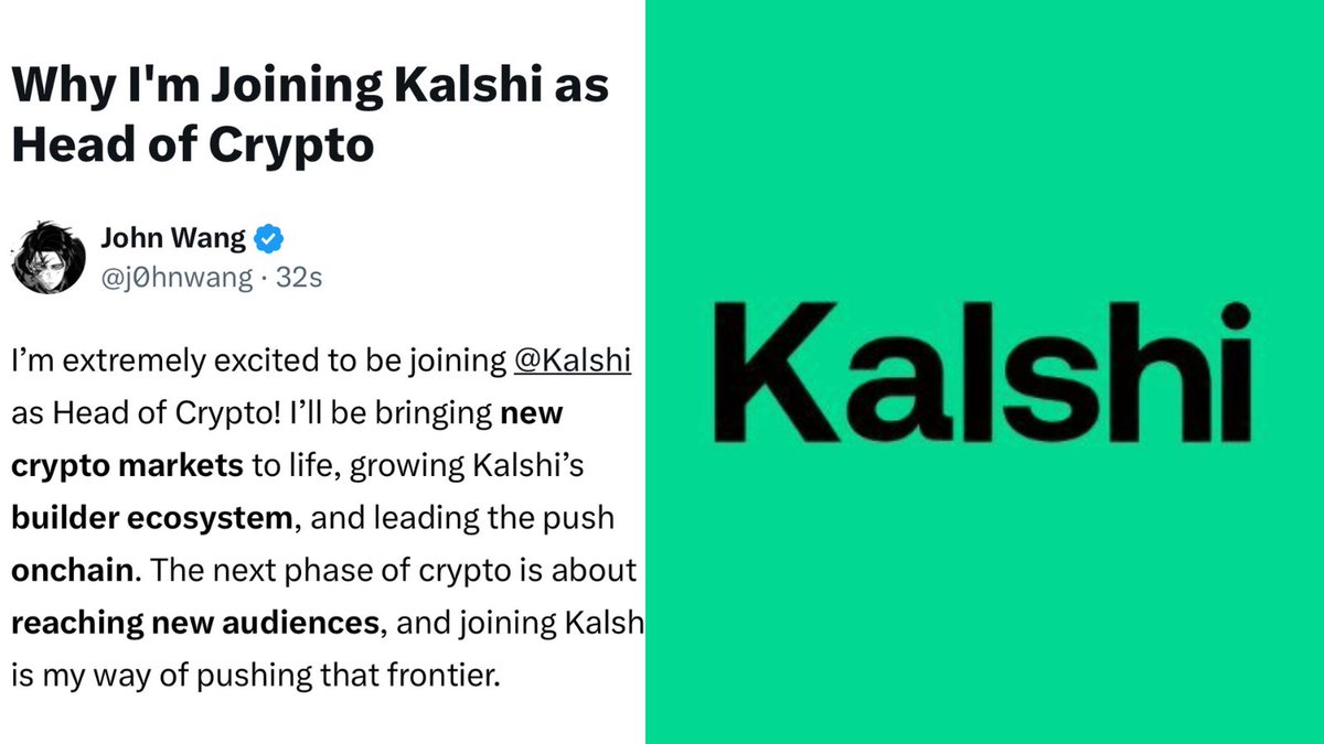 ⚠️CRIPTOVALUTE: Kalshi Assume John Wang per Espandere la Sua Presenza nel Settore delle Criptovalute
