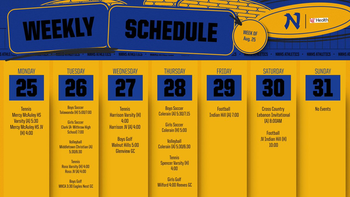 NorthwestAD's tweet image. This Week in Knights Athletics....