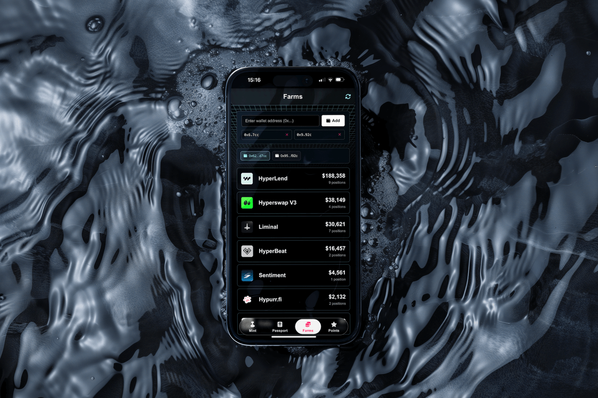 FundamentalHL's tweet photo. Introducing: HL Passport App 📱

Checking your Hyperliquid farms and points daily?
Now you have a free mobile app to do it.

- Track all your DeFi farms and ecosystem points on Hyperliquid across multiple wallets privately.
- Flex your points and achievements with your Passport NFT.

📲 How to Install
Go to https://t.co/BjTwjurZ9q, tap the Share button and 'Add to Home Screen' to install the app.

All protocols on HyperEVM are supported for DeFi tracking:
Hyperlend, HyperSwap, Kinetiq, Project X, Hyperbeat, Theo, Felix, HypurrFi, Kittenswap, Sentiment, Timeswap, Valantis, Hyperdrive, Curve, Liminal, Hybra, Harmonix, Pendle, Spectra, Keiko.

Supported ecosystem points tracking:
Kinetiq, Hypio, Hyperbeat, Hyperlend, Project X, Felix, Upshift, Hyperdrive, Hyperswap.

Industry-first features will be introduced this year in the app for Passport holders, to help you on your journey on Hyperliquid.

🛡️ Multi-wallet tracking is local and private. Every wallet request is routed through one of five random global server regions. No data remains on our servers that can link multiple wallets to the same user.

Liquid Glass design.

Hyperliquid.