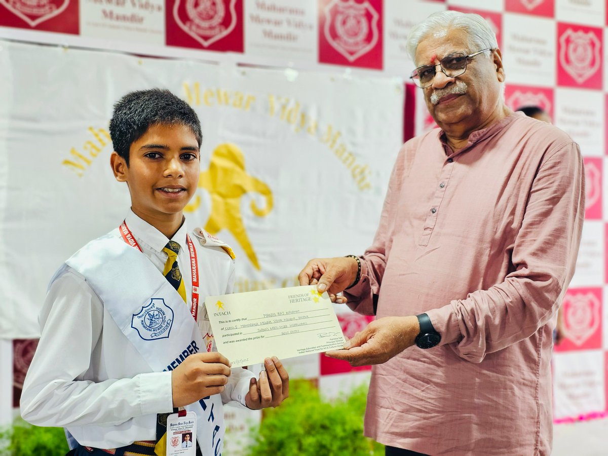 MMVMUdaipur's tweet photo. A proud moment at MMVM as the newly elected INTACH Club executive members were initiated.
Graced by distinguished guests, the ceremony marked the passing of responsibilities, inspiring students to lead with purpose and preserve our heritage.
#INTACH #MMVM #StudentLeadership https://t.co/n05KayvnJu