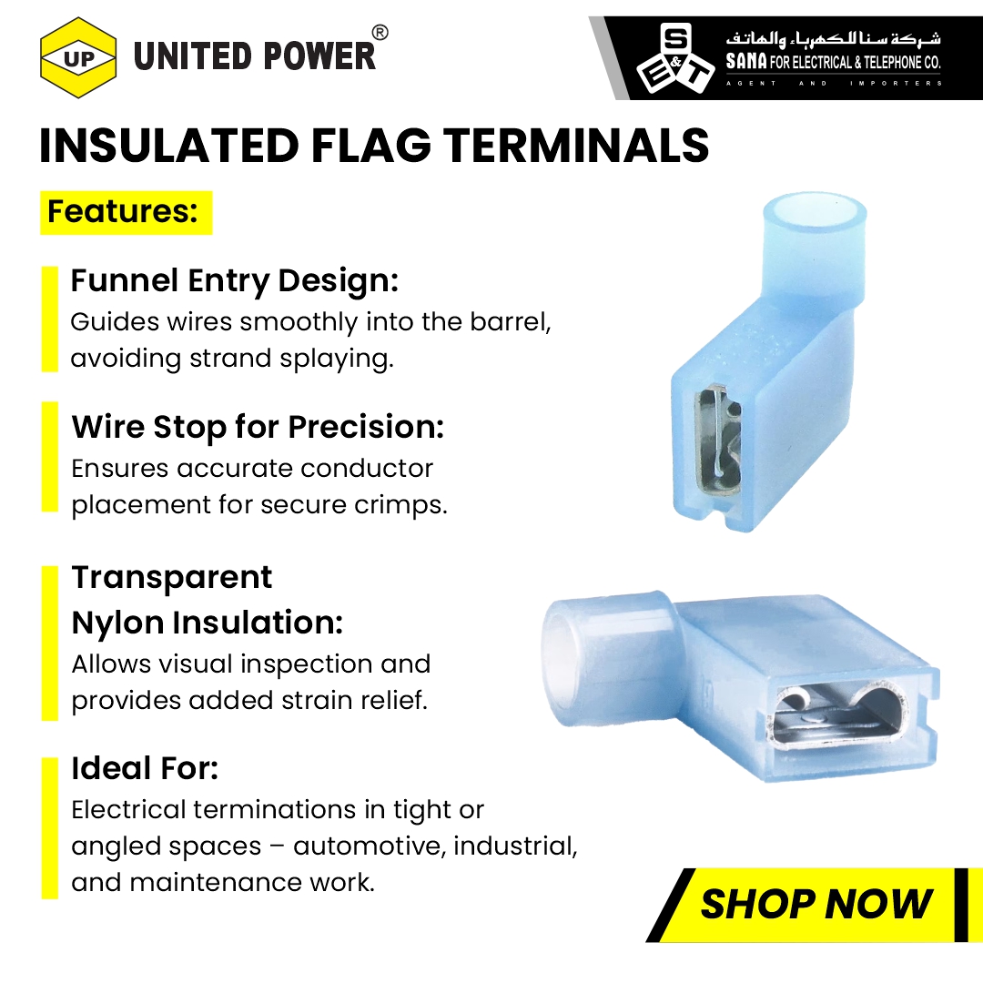 Sanaco_sa's tweet image. UNITED POWER’s Insulated Flag Terminals deliver flawless connections for heavy-duty electrical work. 

Shop on sanaco.com.sa/product/united…

#terminallugs #lugs #electricalconnectors