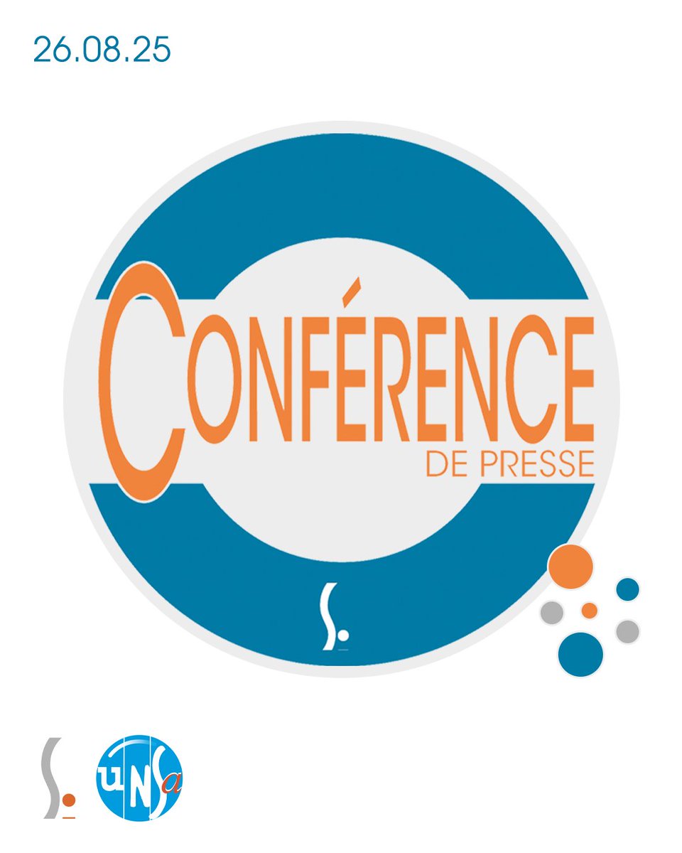 🎙️ Le SE-Unsa vous donne rendez-vous pour sa conférence de presse de rentrée ce mardi 26 août 2025 à partir de 10h 🔵