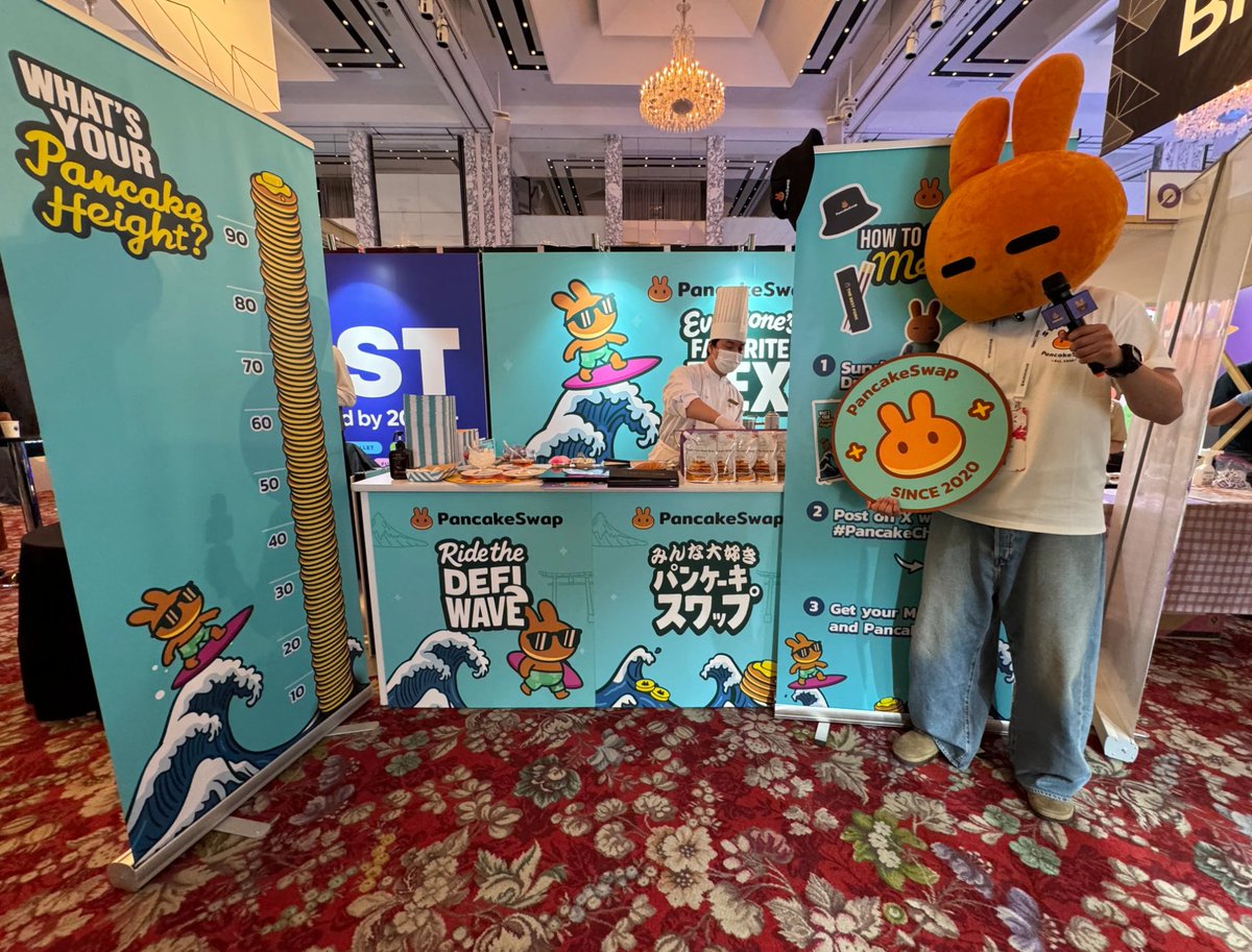 PancakeSwap's tweet image. Day 1 at @WebX_Asia was cooked to perfection 🥞🔥
More pancakes, more vibes, more DeFi tomorrow.