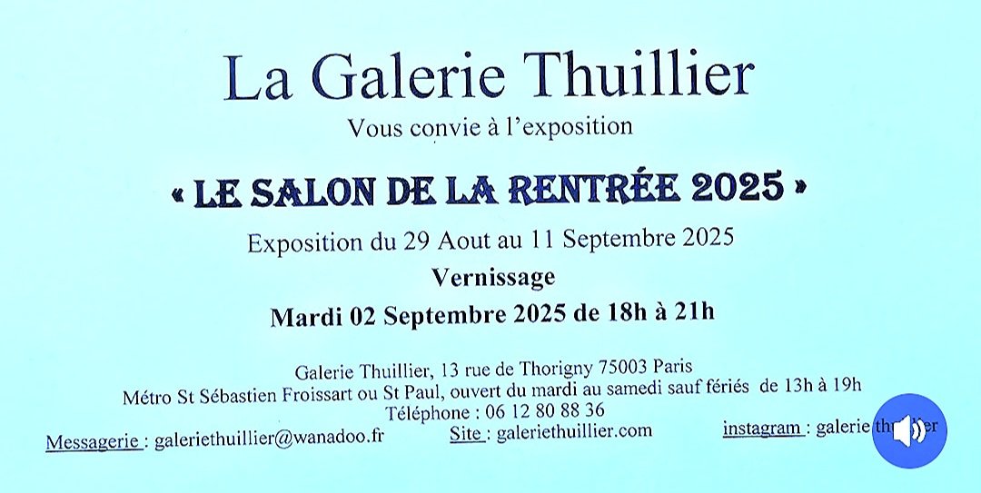 Vernissage :

• Le 2 Septembre 2025
de 18 h à 21 h.

Cordialement

JASON BLAK 

#Prix #univers #art #dessinateur #bd #popart #streetart #collection #artistepeintre #jasonblak #galerie #galeriethuillier #exposition #couleurs #jason #blak #galerie #paris #recompense #family #love