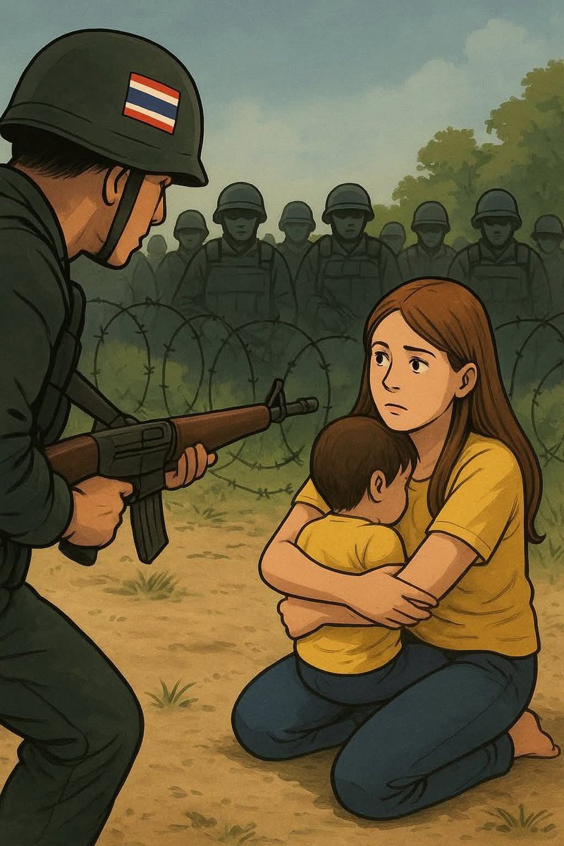Cambodian mother protects her land against Thai invasion.