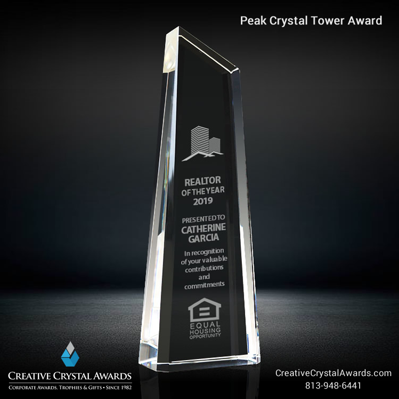 Recognize ultimate success of employees or companies with this sleek, tall and elegant crystal #peak #tower #award. <a href="/CrystalAwardsUS/">Creative Crystal Awards</a> offering exclusive selection of crystal tower #awards at lowest possible prices. creativecrystalawards.com/product/crysta…

#trophy #trophies #crystalawards