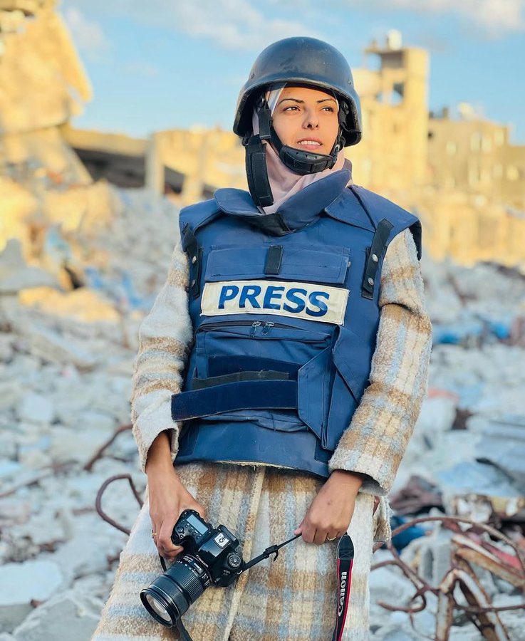 The Associated Press did not bother to mention in their headline the name of the freelancer who worked with them.
Well, her name is Maryam Abu Daqqa and here is her photo.

Shame on you all racist media who are complicit in Israel’s crimes against humanity.