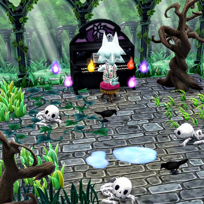 ここで待つ、いつまでも…
貴方の好きな曲を奏でながら
#ポケ森コンプリート  #ポケ森
#ポケ森ニンドリ #ポケ森レイアウト