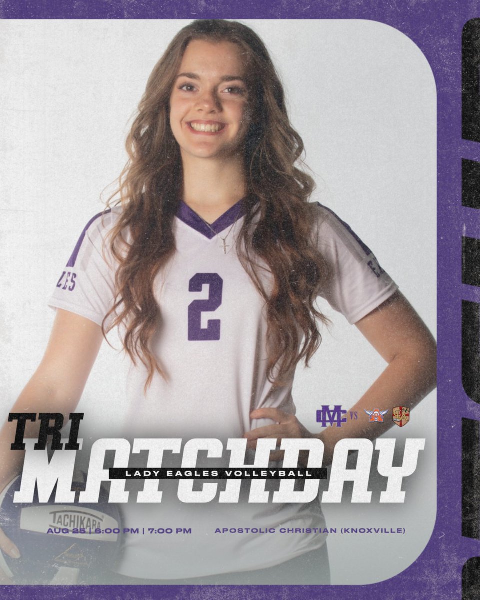 MCSAthletics_'s tweet image. Lady Eagles Volleyball is back in action! 🏐
6:00 PM – Christ Legacy
7:00 PM – Apostolic Knoxville
📍 Apostolic Christian (Knoxville)