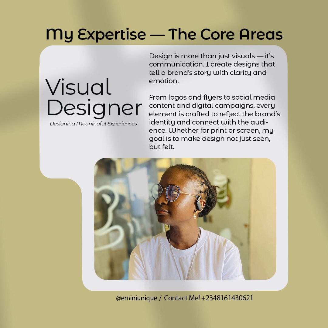 eminiuniquestar's tweet image. Design is more than visuals it’s storytelling. I craft logos, flyers, and digital content that reflect your brand and connect with your audience.
#eminiunique #visualdesigner