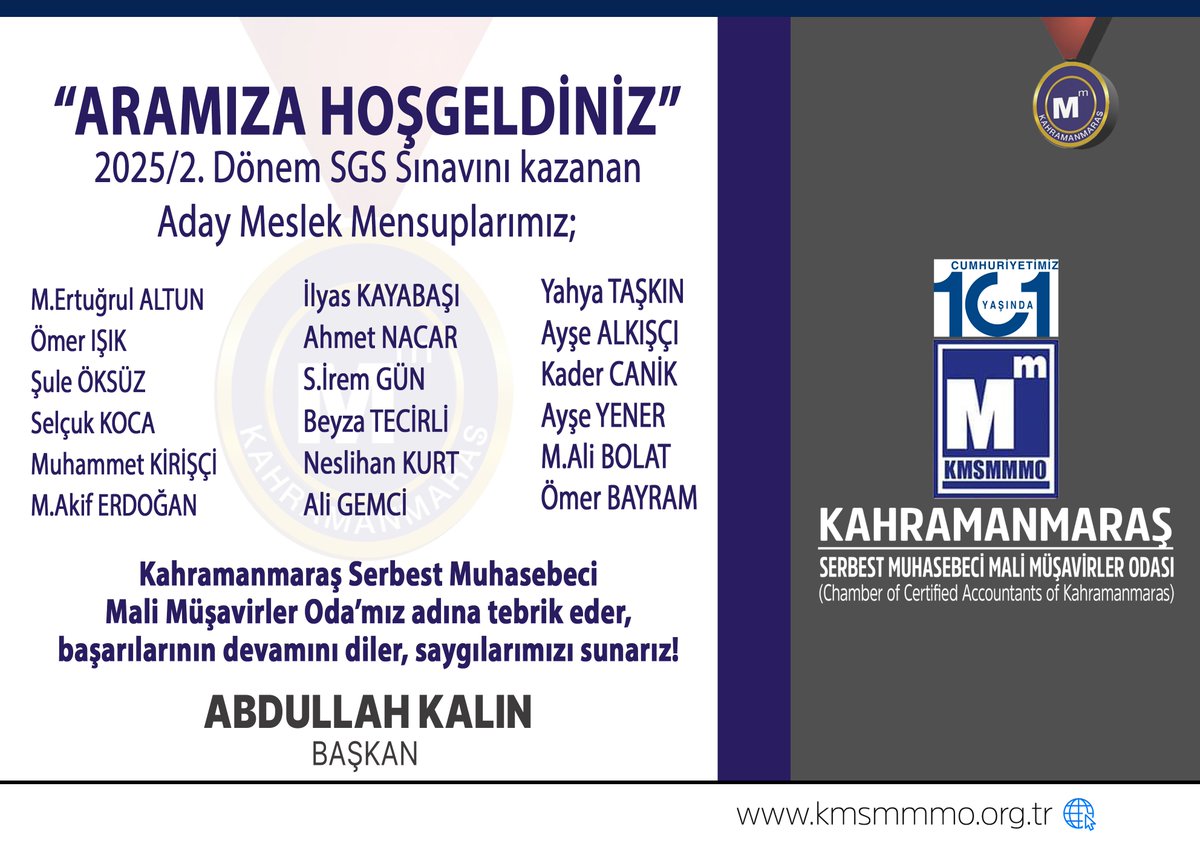K.Maraş Serbest Muhasebeci Mali Müşavirler Odası tweet media