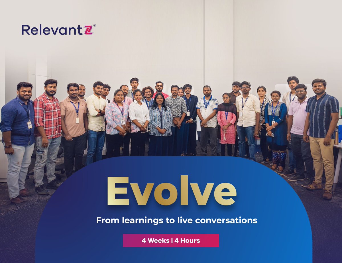 Growth isn’t a destination — it’s how we move forward.

At Relevantz, we’re evolving through agile practices, global exposure, and learning initiatives like #EVOLVE.

Curiosity leads the way. The countdown continues. 👀

#GrowthAndLearning  #LifeAtRelevantz #CountdownCampaign