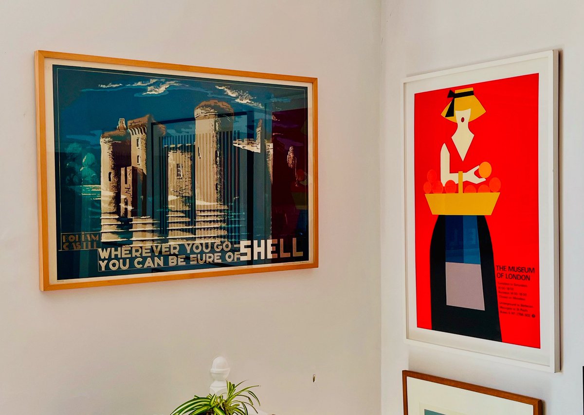 Have spent a LOT of the BH decorating, which now means a rehang. 

In this dodgy snap shot, Tom Eckersley’s Orange Seller looks agog at McKnight Kauffer’s spooky Bodiam Castle

#posterdesign #kauffer #mcknightkauffer #bodiamcastle #tomeckersley #londontransport