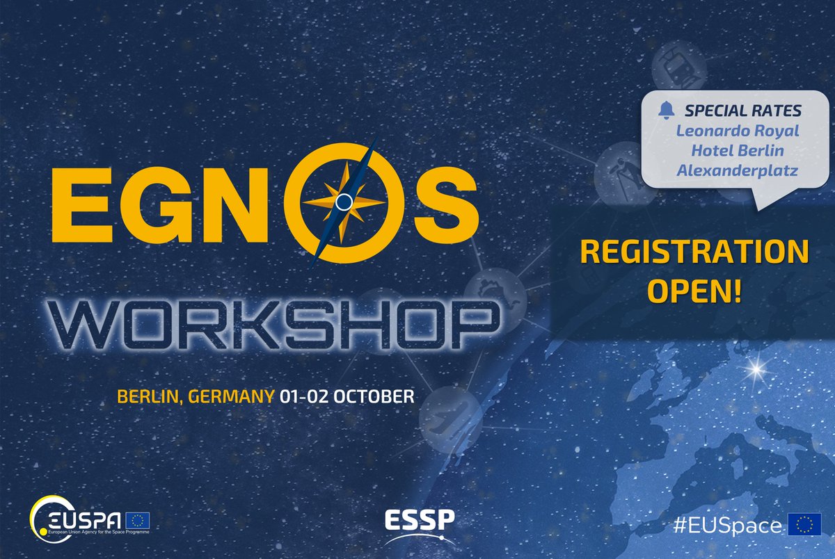 ESSPSAS's tweet image. 🚀 Registration for attending the EGNOS Workshop 2025 is now OPEN! 
Join us in Berlin, October 1–2!

This flagship event, co-organized by #ESSP and EUSPA - EU Agency for the Space Programme, brings together the European GNSS community to explore the future of satellite-based…