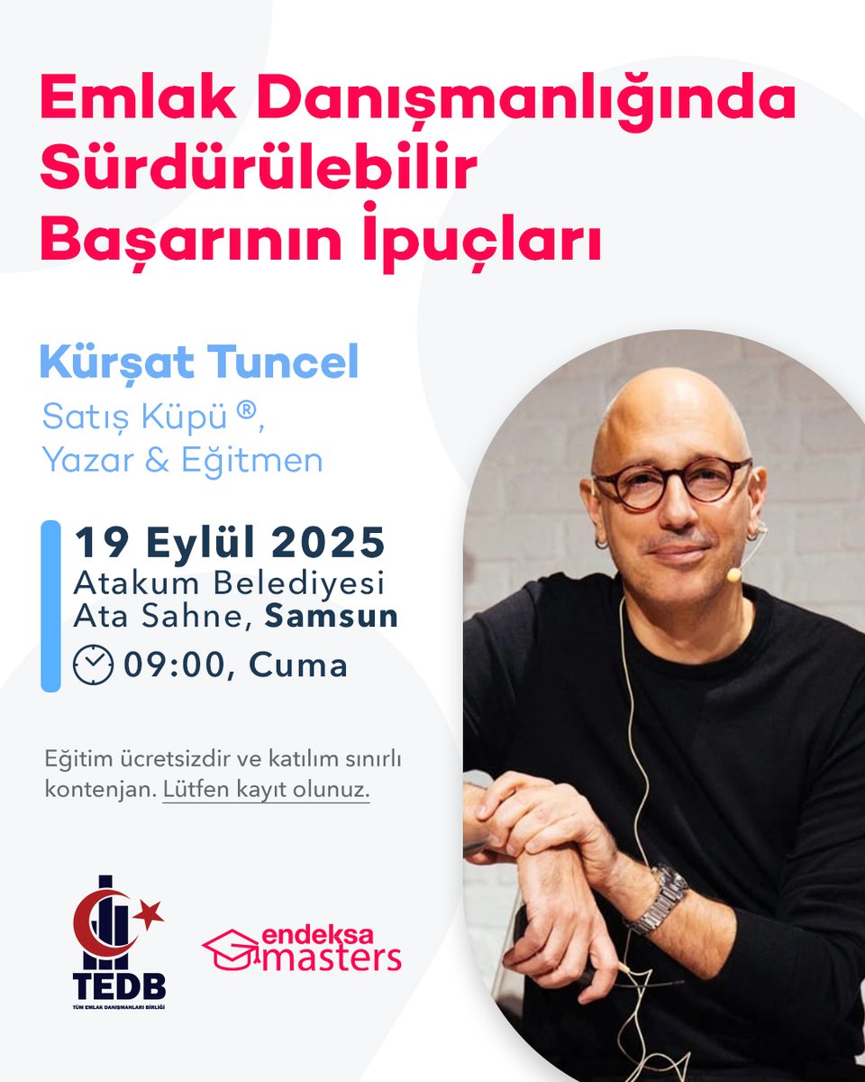 Emlak Danışmanlarına Özel Eğitim: Emlak Danışmanlığında Sürdürülebilir Başarının İpuçları!

Gayrimenkul sektöründe sürdürülebilir başarıya giden yol nereden geçiyor? Satış dünyasının deneyimli ismi, Satış Küpü®️ yazarı ve eğitmeni Kürşat Tuncel, bu sorunun yanıtlarını Endeksa