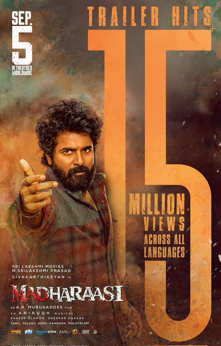 Sri Lakshmi Movies (@srilakshmimovie) on Twitter photo Setting screens on fire, one frame at a time ๐ฅ๐ฅ
#MadharaasiTrailer hits 15 MILLION+ VIEWS on YouTube across languages โคโ๐ฅ
โถ๏ธ bit.ly/MadharaasiTraiโฆ
#Madharaasi Grand release worldwide on September 5th โคโ๐ฅ
#DilMadharaasi
#MadharaasiFromSep5
<a href="/SriLakshmiMovie/">Sri Lakshmi Movies</a> Setting screens on fire, one frame at a time ๐ฅ๐ฅ
#MadharaasiTrailer hits 15 MILLION+ VIEWS on YouTube across languages โคโ๐ฅ
โถ๏ธ bit.ly/MadharaasiTraiโฆ
#Madharaasi Grand release worldwide on September 5th โคโ๐ฅ
#DilMadharaasi
#MadharaasiFromSep5
<a href="/SriLakshmiMovie/">Sri Lakshmi Movies</a>