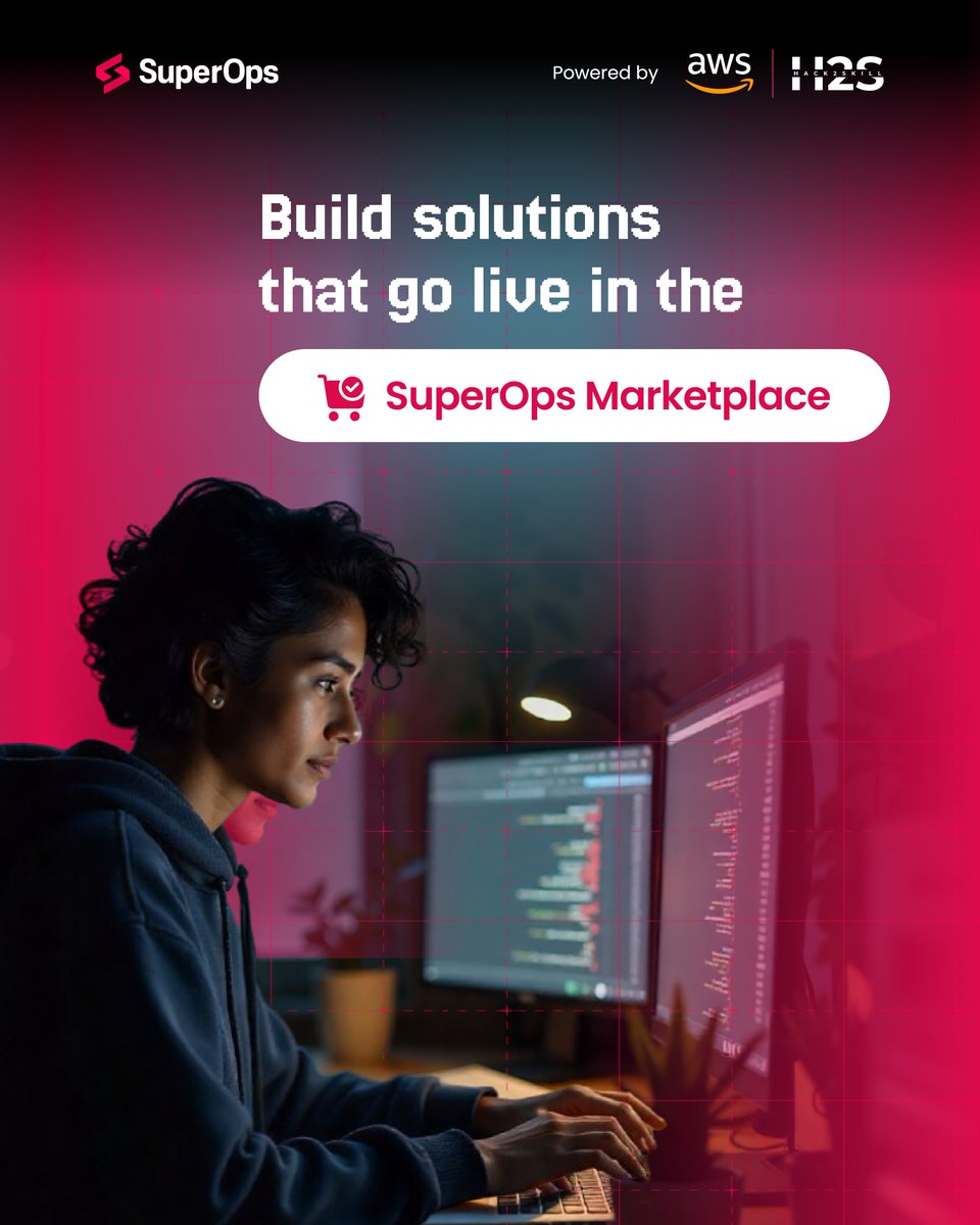 hack2skill's tweet image. SuperHack 2025 powered by AWS is your chance to win from a $100K prize pool, learn directly from AWS mentors, and launch solutions into the SuperOps Marketplace. 

Register now: bit.ly/superHack2025

#SuperHack #SuperOps #Hackatthon #GlobalHackathon
