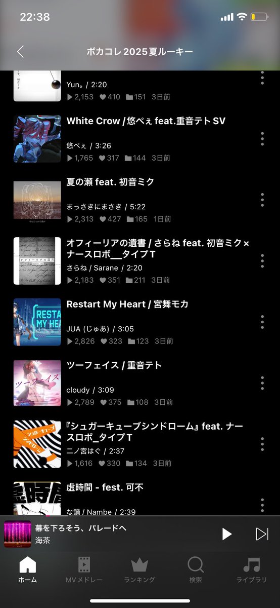 cloudybox2117's tweet image. ボカコレ最終ランキング残れました！
恐らく47位かな？前回より順位UP嬉しいです！
本当に感謝しかないです✨✨また改めてポストします☺️

#ボカコレ2025夏ルーキー 
#ボカコレ2025夏