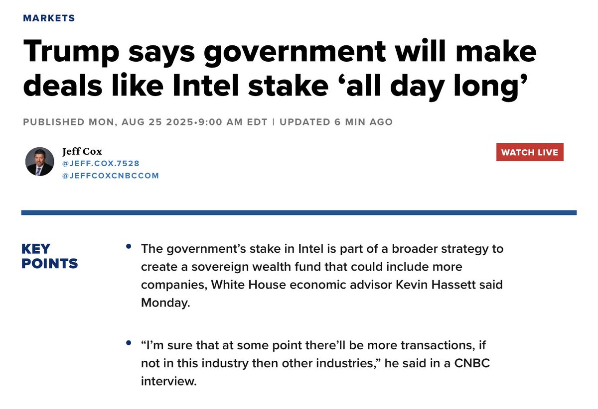 EWErickson's tweet image. The United States doesn't need a sovereign wealth fund.  That's what lesser countries do.  What's happening is the new elite want to mimic China's "state capitalism" because they actually think it works, but it doesn't.