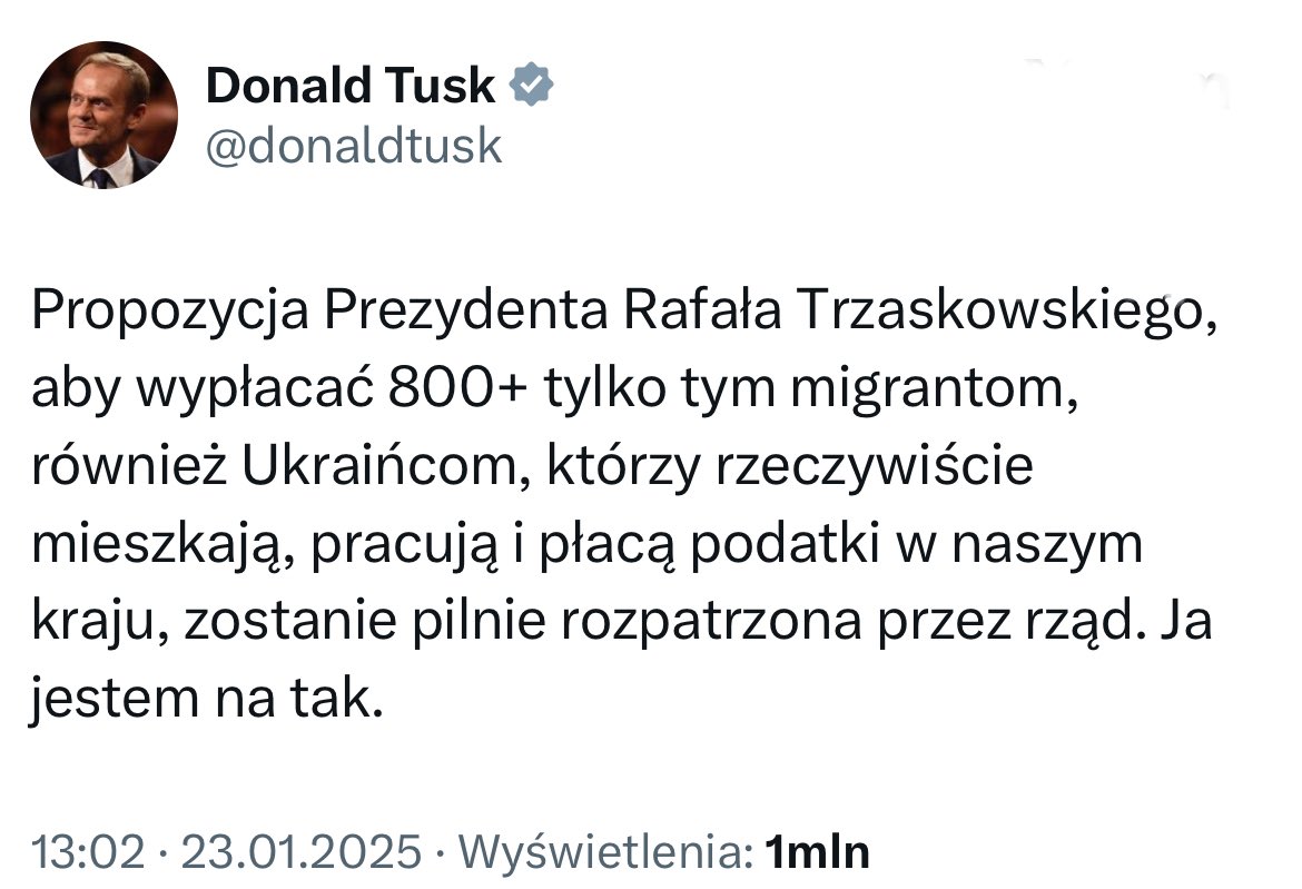 Człowiek Bóbr 2.0 (@czlowiek__bobr) on Twitter photo Rozumiem, ze z veta prezydenta w sprawie 800+ dla Ukraincow, Tusk I Trzaskowski się cieszą, tak? Rozumiem, ze z veta prezydenta w sprawie 800+ dla Ukraincow, Tusk I Trzaskowski się cieszą, tak?
