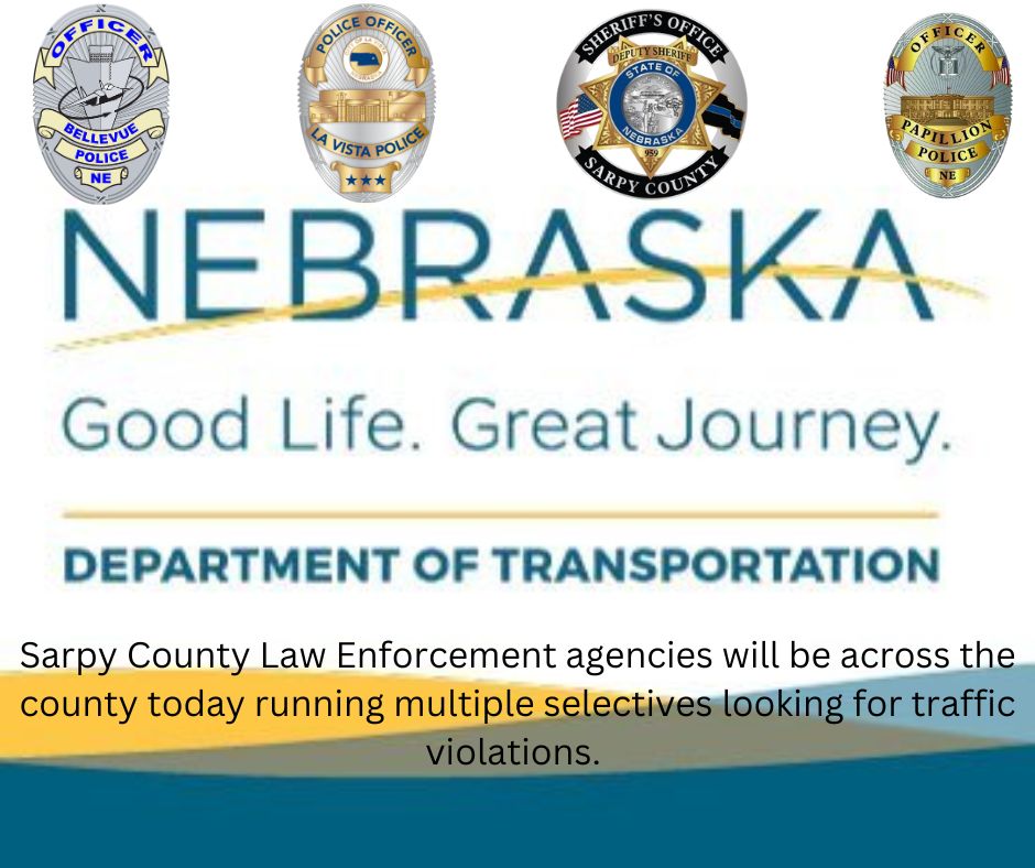 Bellevue Police (@bellevuepolice) on Twitter photo Traffic Task Force Day 😀 Bellevue PD along with <a href="/lavistapolice/">La Vista Police</a> <a href="/papillionpolice/">Papillion Police</a> and <a href="/SarpySheriff/">Sarpy County Sheriff's Office</a> will be adding extra officers across the county today to target "problem" areas. Traffic Task Force Day 😀 Bellevue PD along with <a href="/lavistapolice/">La Vista Police</a> <a href="/papillionpolice/">Papillion Police</a> and <a href="/SarpySheriff/">Sarpy County Sheriff's Office</a> will be adding extra officers across the county today to target "problem" areas.