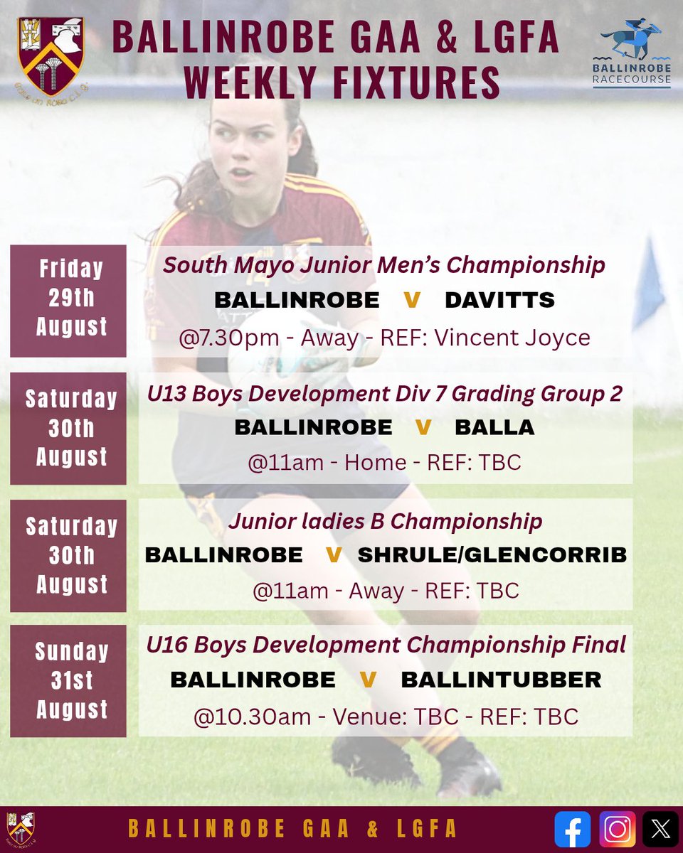 ⚡Weekly Fixtures ⚡
Best of luck to all the teams and management.
Please keep eye on social media for any updates