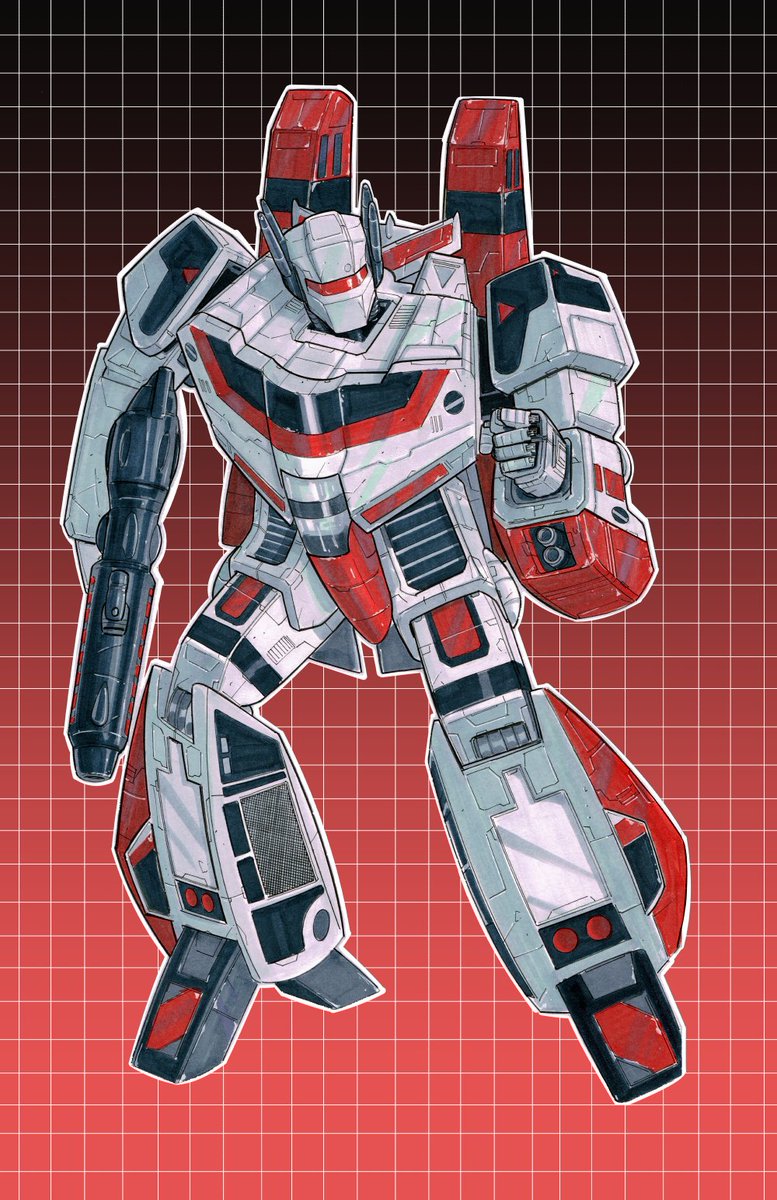 A Jetfire commission I turned into a print. Everything except the background is marker.