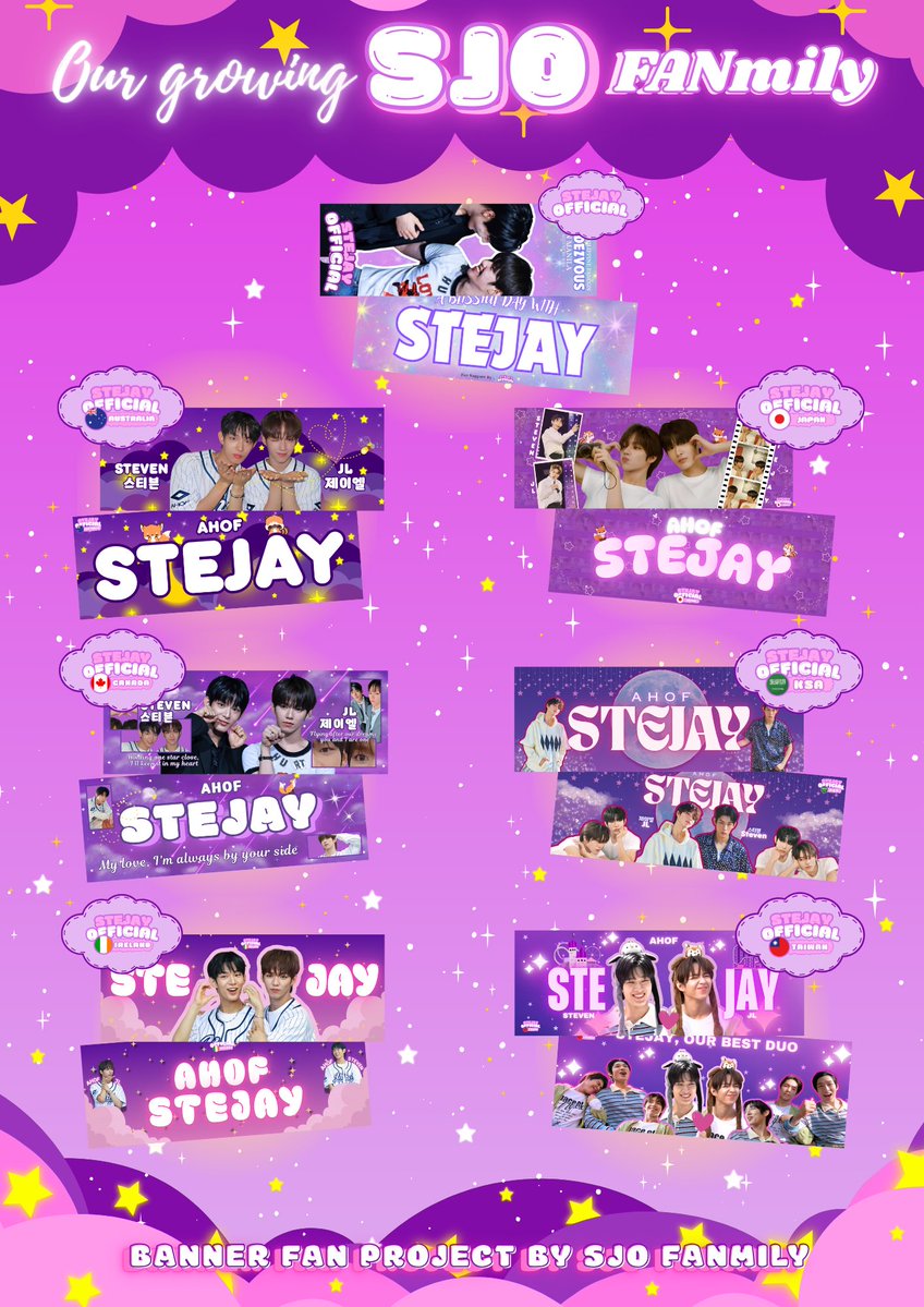 STEJAY Official (@stejay_official) on Twitter photo Our SJO FANmily just added another member to the fam! ๐๐ฆ๐
Weโre happy to welcome another team to our international family:
๐ฆ๐บ SJO Australia
๐จ๐ฆ SJO Canada
๐ฎ๐ช SJO Ireland
๐ธ๐ฆ SJO Saudi Arabia
๐น๐ผ SJO Taiwan
๐ฏ๐ต SJO Japan โจ NEW! (+100 banners)
Thank you for all the love and Our SJO FANmily just added another member to the fam! ๐๐ฆ๐
Weโre happy to welcome another team to our international family:
๐ฆ๐บ SJO Australia
๐จ๐ฆ SJO Canada
๐ฎ๐ช SJO Ireland
๐ธ๐ฆ SJO Saudi Arabia
๐น๐ผ SJO Taiwan
๐ฏ๐ต SJO Japan โจ NEW! (+100 banners)
Thank you for all the love and