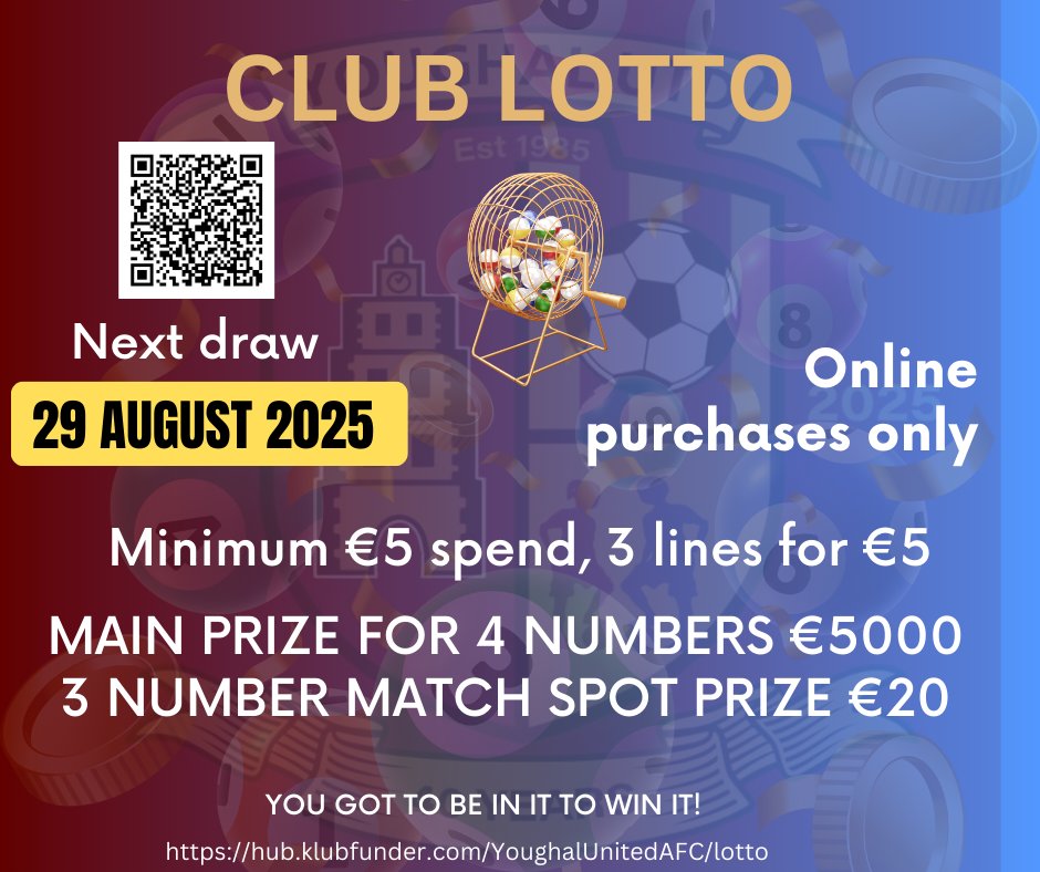 Have you joined our lotto family?
Get all the latest news on the Youghal United AFC app member.clubspot.app/club/youghal-u…