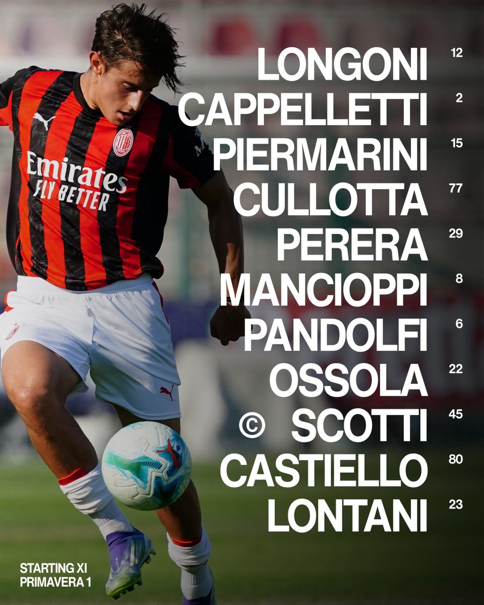 AC Milan Youth Sector (@acmilanyouth) on Twitter photo 📌 2ª giornata di campionato per il #MilanPrimavera, si gioca #MilanSassuolo: ecco la nostra formazione!
📺 LIVE su <a href="/tvdellosport/">Sportitalia</a> dalle 16.30
#Primavera1 📌 2ª giornata di campionato per il #MilanPrimavera, si gioca #MilanSassuolo: ecco la nostra formazione!
📺 LIVE su <a href="/tvdellosport/">Sportitalia</a> dalle 16.30
#Primavera1