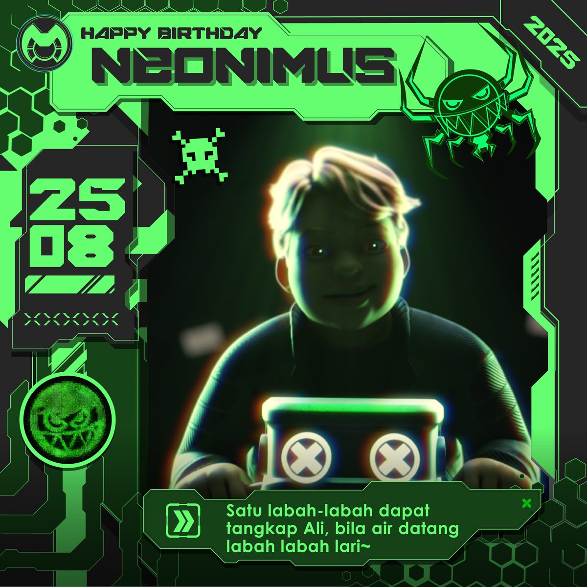 ejen_ali's tweet image. Ali saja je lambat post. Hmph! 🎁
#eatm2 #birthdayneonimus